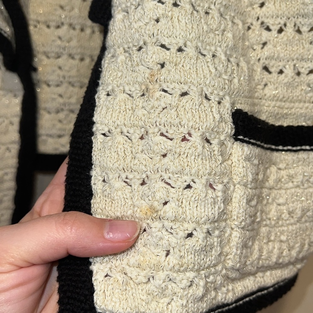 Ruffled Shimmery Knit Cardigan - Picture 6 of 6